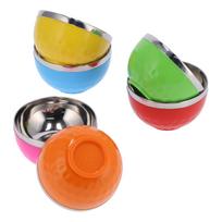 6 vnt. rinkinys Spalvotas nerūdijančio plieno dubuo Šilumos izoliacija Salotų ir makaronų dubuo namų virtuvei(15cm L ) green