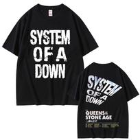 System of A Down Tour Tshirt Men Women Rock Vintage Oversized T Shirts Casual Cotton Short Sleeve Tshirts S white