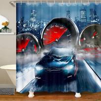 Automobilio Audinio Vonios Dušo Užuolaida Sportinio Automobilio Dušo Užuolaidos Šauni Automobilio Greičio Lenktyninio Automobilio Dušo Užuolaida, Atspari Vandeniui W60H190(CM)-1 Pcs black