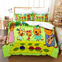 3D Spausdintas Kid-E-Cats Animacinis Patalynės Komplektas Dvigulis Twin King Antklodės Užvalkalas Užpildyta Antklodė Pagalvės Užvalkalas Berniukams Mergaitėms Suaugusiems Miegamasis 135x200cm