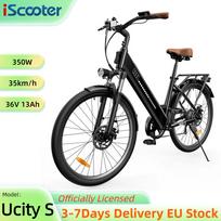 iScooter Ucity S 35KM/H Elektrinis dviratis 350W Variklis 36V13Ah Baterija Elektrinis dviratis 26 *1.95  Padangos Visureigis Miesto E-dviratis Ucity S Black 35KM/H juoda