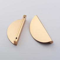 64 mm pusmėnulio stalčiaus rankenėlės Aliumininė furnitūra virtuvės komodai miegamojo svetainės viešbučio vilos baldų rankenėlė (gold,Diameter:80mm) auksas