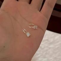 Geometric Sugar Cube 925 Sterling Silver Earrings - Elegant Design for Sensitive Ears brown