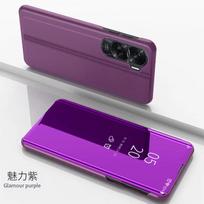 For Honor 90 Lite 5G Case Luxury Smart Mirror Flip Stand Phone Cases For Honar Honer 90Lite Light 5G Leather Protect Back Cover For Honor 90 Lite violetinė