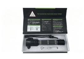 Solar-Powered Multi-Function Car Emergency Tool: Safety Hammer, Flashlight, Window Breaker black