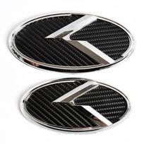 2 vnt. KIA K5 Automobilio bagažinės emblema 3D lipdukas K logotipas Priekinės grotelės Galinis ženklelis 2011-2013 Optima Forte 2009-2014 gray