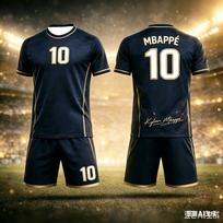 Summer Mbappé No#10 Football Jersey Color-Block Printed Adult/Kids Parent-Child Style Quick-Dry T-Shirt and Shorts Sports Set 130