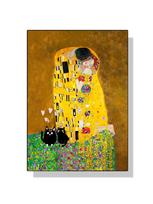 Garsusis menas Gustavas Klimtas Bučinys Van Gogh Monet Waterlelija Juoda katė Plakatai Drobės Tapyba Juokingi gyvūnai Sienos Menas Kambario namų dekoras 60x80cm No Frame yellow