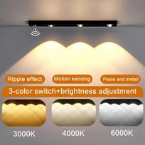 LED Virtuvės Spintelės Apačios Šviestuvas 20/30/40/50cm Įkraunamas PIR Judesio Jutiklis Spintos Drabužių Spintos Lempa Aliuminio Naktinė Lempa 40cm 3Leds juoda