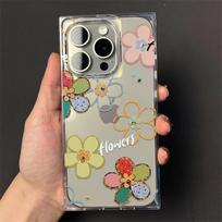 For IPhone13 Ice Crystal Cube Transparent for Apple Mobile Phone Case Soft Glue Ins Electroplating Fashionable New Mobile Phone Case For  iPhone 17PROMAX gray