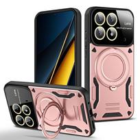 For Poco X6 Pro 5G Case Magnetic Ring Holder Phone Case For Pocox6pro Poko Little X6pro X 6 Pro 6X Glass Lens Armor Back Cover For Poco X6 Pro 5G black