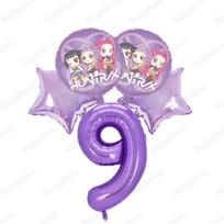 Witch Hunter Team Party Theme Aluminum Film Balloon Set Birthday Party Party Decoration Number 9 gray