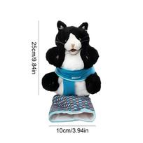 Cat Puppet Wrestler Interactive Cat Hand Puppet Toy Ergonomic Stuffed Animal Plush Cat Hand Glove Pet Supplies Cat Puppet Toy black
