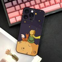 Aliejinės tapybos „Mažasis princas“ telefono dėklas, skirtas iPhone 16 15 14 13 12 11 PRO MAX PLUS Mini, TPU, švelnus odai dangtelis iPhone13mini black