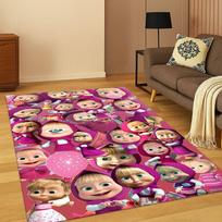 3D Masha ir Lokys Animacinis Kilimas Kilimas Miegamajam Svetainei Sofai Durų Kilimėlis Namų Dekoras, Vaikų Žaidimų Zonos Kilimas Neslystantis Kalėdinė Dovana 40x60cm brown