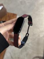 Xiaomi Mi Band 10 9 8 Apyrankės Aksesuarai Magnetinė Apyrankė dirželis pulseira correas Xiaomi išmanioji apyrankė 8 9 10 Odinis Dirželis For Mi Band 10 vyno raudonos spalvos