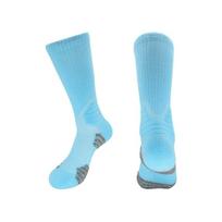Medium Tube Cotton Non-Slip Sweat-Absorbing Running Socks Thickened Towel Bottom Sports Cotton Socks High-Top Pure Practical Basketball Socks Onesizeallforadults blue