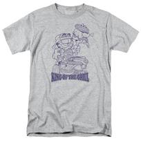 Garfield  King Of The Grill  T-Shirt - Regular or Tank - to 5X 4XL gray