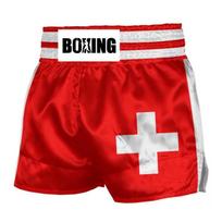 Muay Thai Boxing Shorts Men Kids Stretchable Lycra Fight With Canadian Flag Design 5XL red