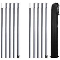 2 Sets Adjustable Tent Poles Camping Steel Rods with Storage Bag for Sun Rain Shelter Tarp Canopy Hiking Awning Replacement gray