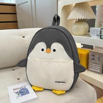 Schoolbag Cute Cartoon Penguin Backpack Female Student Versatile Girl Heart School Bag Lightweight Travel Leisure Fashion Small Backpack gray