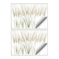 Easy to Apply Glass Cling Natural Pampas Grass Static Window Cling, White Reed Decal for Botanical Theme Room Accent Living Balcony, Removable 1pc white