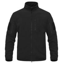 Šilta vilnonė striukė vyriška taktinė striukė Softshell striukė lauko žygiams viršutiniai drabužiai nuo vėjo storas paltas M juoda