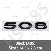 3D ABS 408 4008 508 5008 508L raidės emblema GT galinė BVGD5 bagažinės emblema logotipas Peugeot 408 508 4008 5008 508L automobilių stiliaus priedai R7T white