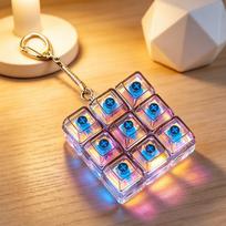 Sales Fingertip Keyboard Keychain Rgb Keyboard Fidget Toy With Lights For Stress Relief Decompression Calming Accessories violetinė