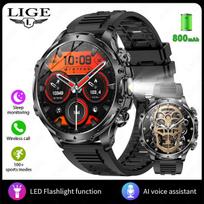 AK75 Smart Watch 1.85  Round Screen Bluetooth Call Heart Rate Blood Oxygen Multi-Sport Black