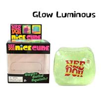 Needoh Nice Cube Glow Luminous Stress Relief Toy Rainbow Gradient Cube Maltose Squeeze Slow Rising Squishy Sensory Toys Gift beige