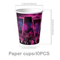 K-Pop Demon Hunter Boy Group Birthday Party Decor: Plates & Flags Set