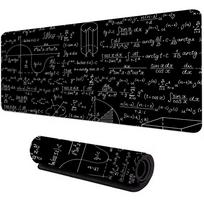 Math Formula Black Mouse Pad Science Geek Desk Mat Equation Pattern Gaming 90x40 Xxl Mousepad Student Office Decor Keyboard Mat 800x300x2mm gray