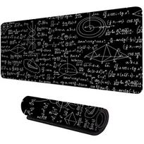 Math Formula Black Mouse Pad Science Geek Desk Mat Equation Pattern Gaming 90x40 Xxl Mousepad Student Office Decor Keyboard Mat 800x300x2mm gray