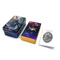 Smith Waite Tarot Cards In Iron Box With Paper Booklet For Classic Divination Practice Style G blue