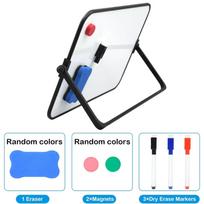 with Stand Magnetic Whiteboard Portable White Board Easel Desktop Dry Erase Board  Memo To Do List 30*21cm black