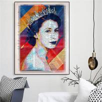 Modernūs Pop Drobės Meno Paveikslai Karalienė Elžbieta II Plakatas Vintažinių Knygų Spaudiniai Sienų Menas Paveikslas Svetainė Namų Dekoravimas 70x120 No Frame