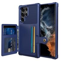 Dėklas, skirtas „Samsung Galaxy S23 Ultra Wallet“ kortelių laikikliui Magnetinis automobilio laikiklis, atsparus smūgiams, minkštas TPU+ PU odinis dviejų sluoksnių dangtelis Samsung F12