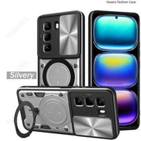 Slide Lens Armor Funda for Infinix Hot 50 5G Case for Infinix Hot 50 Pro Plus 5G Case Magnetic Rotate Ring Stand Holder Cover Hot 50 Pro Plus 5G sidabras