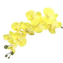 69cm Dirbtinės Phalaenopsis gėlės šakos Tikros Dirbtinės orchidėjų stiebai Gėlių kompozicijoms Vestuvėms Šventėms Namų dekoravimui One Size geltona