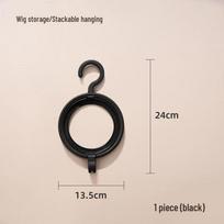 Wig & Hat Storage Door Rack: Stackable Stand & Hook Hanger black