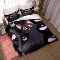 3 vnt. Sailor Moon Anime Animacinis Trejų Dalių Prabangus Patalynės Komplektas, Įskaitant Didelius ir Karališkus Dydžius, Puikiai Tinka Kaip Šventinė Dovana.22 135x200cm gray