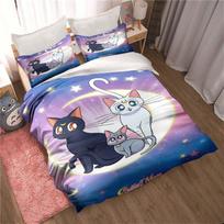 3 vnt. Sailor Moon Anime Animacinis Trejų Dalių Prabangus Patalynės Komplektas, Įskaitant Didelius ir Karališkus Dydžius, Puikiai Tinka Kaip Šventinė Dovana.22 135x200cm