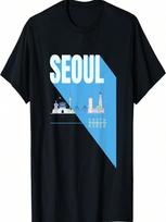 Seoul South Korea Landmark Modern Illustration T-Shirt 5XL