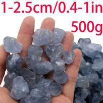 Captivating Natural Blue Celestite Mineral Quartz Crystal Rough Stone For Energetic Healing About 500g(1-2.5cm) gray