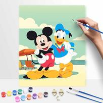 Disney Mickey Mouse and Donald Duck oil painting handmade painting kit diy home room decoration gift 20x30cm blue