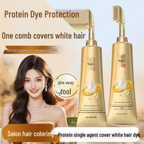 Meipiaosi Single-Dose Plant-Based Hair Dye Cream - Easy Comb-Through for Gentle Home Use 160ml tamsiai ruda spalva