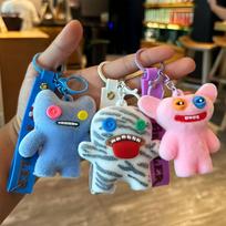 Cross-border Q version blind box series dolls funny doll model ornaments with keychain blue