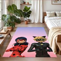 Miraculous Ladybug Print Crystal Velvet Plush Rug Anti?Slip Wear?Resistant Floor Carpet For Indoor Household Home Decoration 70cmx100cm