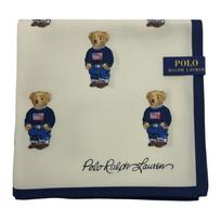 Polo Ralph Lauren Bear Embroidery Decoration Silk Scarf Unisex Couple Style Beige xfj 054 smėlis